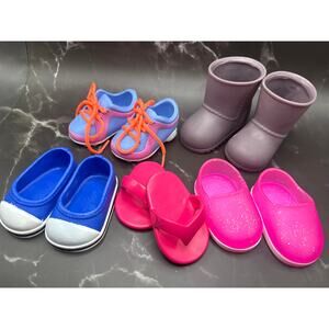 Our Generation 18” Doll Shoes Lot of 5 American Girl Boots Sneakers Flip Flops